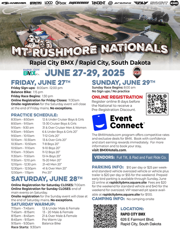 Mt. Rushmore Nationals flyer